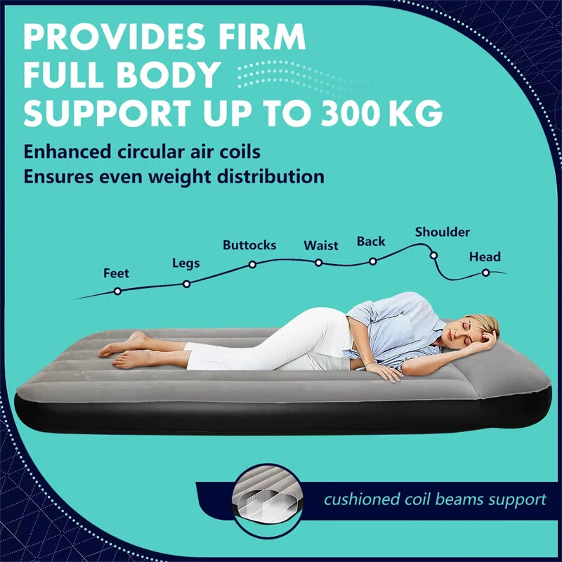 (image for) IPRee Air Cushion Inflatable Mattress Camping Air Cushion Bed With Built-In Pillow Foldable Storage Suitable For Home, Camping, SUV, Truck Tent