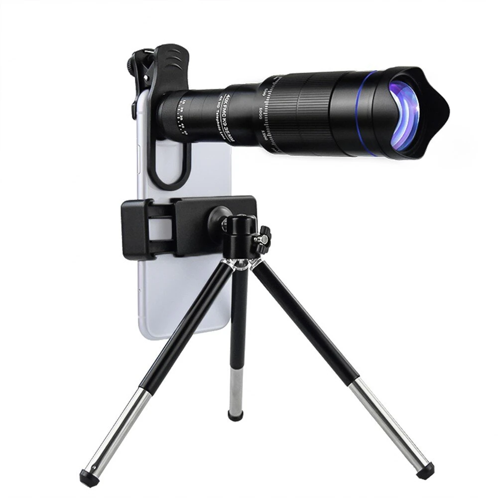 (image for) Zoom Phone Camera HD Lens 40X Long Focus Telephoto Monocular Telescope Optical Glass ED FMC BAK4 with Tripod BT Shutter